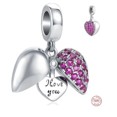 Charm Sterlingové stříbro 925 Srdce otvíratelné Miluji Tě, přívěsek na náramek láska Charm Sterlingové stříbro 925 Srdce otvíratelné Miluji Tě, přívěsek na náramek láska