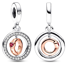 Charm Láska, která se točí - otočný prsten, přívěsek na náramek láska