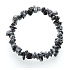 Obsidián vločkový náramek elastický sekaný přírodní kámen 19 cm, kámen záchrany