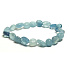 Akvamarin Troml náramek elastický přírodní kámen vyrobený z lesklých a zaoblených kamenů 8 - 12 mm / 16 - 17 cm, kámen námořníků, léčivá síla oceánu
