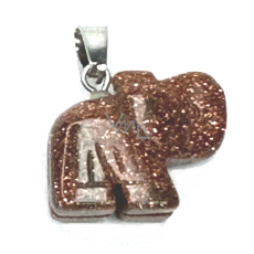 Goldstone zlatý Slon přívěsek, ručně broušená figurka 1,8 x 2,5 x 8 mm, kámen ambicí Goldstone zlatý Slon přívěsek, ručně broušená figurka 1,8 x 2,5 x 8 mm, kámen ambicí