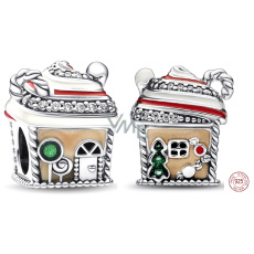 Charm Sterlingové stříbro 925 Perníková chaloupka, korálek na náramek Vánoce