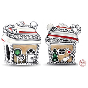 Charm Perníková chaloupka, korálek na náramek Vánoce