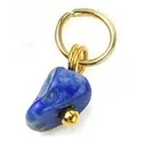 Lazurit (Lapis lazuli) – mini přívěsek z přírodního kamene cca 0,8–1,2 cm zlatá barva | Talisman moudrosti a intuice
