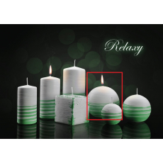Lima Aromatická spirála Relaxy svíčka bílo - zelená koule 100 mm 1 kus