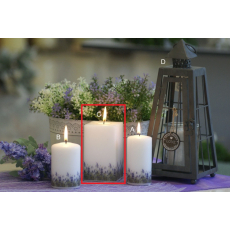 Lima Lavender vonná svíčka bílá hranol 65 x 120 mm 1 kus