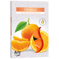 Bispol Aura Orange - Pomeranč vonné čajové svíčky 6 kusů