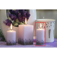 Lima Lavender vonná svíčka světle fialová válec 50 x 100 mm 1 kus