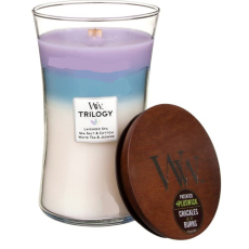 WoodWick Trilogy Calming Retreat - Uklidňující a relaxační vonná svíčka s dřevěným knotem a víčkem sklo velká 609,5 g