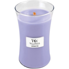 WoodWick Lavender Spa - Levandulové lázně vonná svíčka s dřevěným knotem a víčkem sklo velká 609,5 g