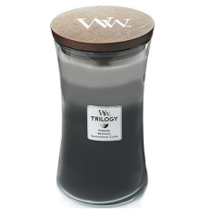 WoodWick Trilogy Warm Woods - Hřejivé dřevo vonná svíčka s dřevěným knotem a víčkem sklo velká 609,5 g