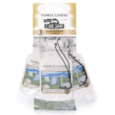 Yankee Candle Clean Cotton - Čistá bavlna Classic visačka do auta papírová sada 3 kusy x 12 g