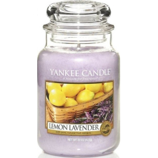 Yankee Candle Lemon Lavender - Citron a levandule vonná svíčka Classic velká sklo 623 g