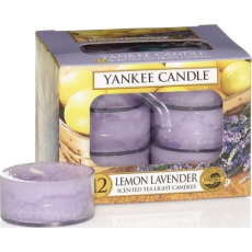Yankee Candle Lemon Lavender - Citron a levandule vonná čajová svíčka 12 x 9,8 g