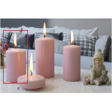 Lima Ice pastel svíčka růžová válec 60 x 90 mm 1 kus