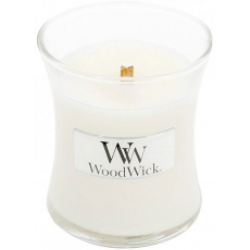 WoodWick White Teak - Bílý teak vonná svíčka s dřevěným knotem a víčkem sklo malá 85 g