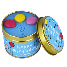 Bomb Cosmetics Všechno nejlepší - Happy Birthday Vonná přírodní, ručně vyrobena svíčka v plechové dóze hoří až 35 hodin