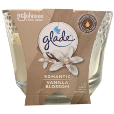 Glade Maxi Romantic Vanilla Blossom s vůní vanilkového květu vonná svíčka ve skle, doba hoření až 52 hodin 224 g