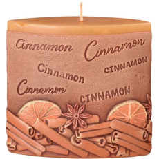 Emocio Skořice Cinnamon vonná svíčka elipsa 110 x 45 x 110 mm