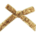 Mašle sametová úzká zlatá třpytivá 8 cm 12 kusů