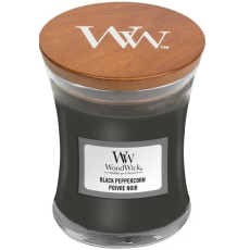WoodWick Black Peppercorn - Černé zrnko pepře vonná svíčka s dřevěným knotem a víčkem sklo malá 85 g
