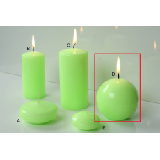 Lima Reflex fosforově zelená svíčka koule 80 mm 1 kus