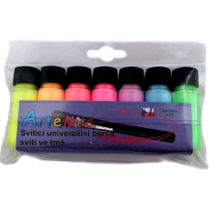 Art e Miss Svítící univerzální akrylátová barva Neon 7 x 12 g