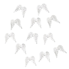 Andělská křídla dřevěná s lepíkem Bílá 3 cm 12 kusů