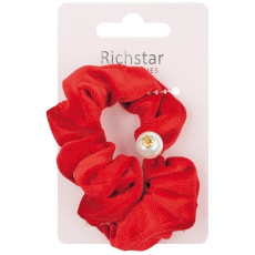 Richstar Accessories Gumička do vlasů sametová s perlou, červená