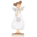 Anděl dřevěný v bílých šatech 16 cm 1 kus na postavení