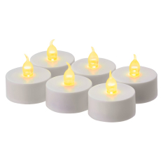 Emos Svíčky čajové LED svítící jantarové 3,8 cm 6 kusů bílé