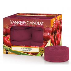 Yankee Candle Black Cherry - Zralé třešně vonná čajová svíčka 12 x 9,8 g