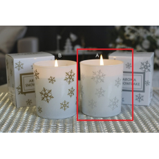 Lima Aroma Snowflake Perník vonná svíčka stříbrná, doba hoření 50 hodin 175 g