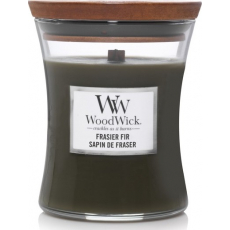 WoodWick Frasier Fir - Fraserova jedle vonná svíčka s dřevěným knotem a víčkem sklo střední 275 g