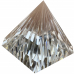 Skleněná pyramida rýhovaná 40 mm křišťál - skleněné těžítko