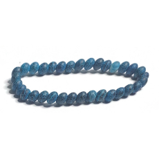 Achát modrý dračí náramek elastický přírodní kámen, kulička 6 mm / 16 - 17 cm