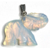 Opalit Slon přívěsek syntetický kámen ručně broušená figurka 3,2x4 cm, kámen přání a naděje