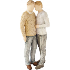 Arora Design Oddaný figura otec a syn/mužský pár Figurka z pryskyřice 27 cm