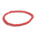 Korál Bamgbus červený náramek elastický z přírodního kamene, kulička 4 mm / 16 - 17 cm