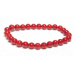 Korál Bamgbus červený náramek elastický z přírodního kamene, kulička 6 mm / 16 - 17 cm