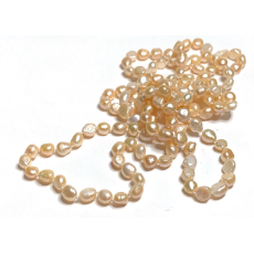 Perla meruňková přírodní nepravidelná náhrdelník 160 cm, symbol ženskosti, přináší obdiv