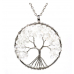 Kříšťál Strom života přívěsek přírodní kámen, léčivý, délka řetízku: 45 + 5 cm