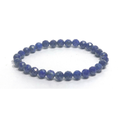 Lapis Lazuli fazet náramek elastický přírodní kámen, kulička 5 - 6 mm / 16 - 17 cm