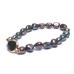 Perla černá s ozdobou náramek elastický z přírodního kamene 7 - 8 mm / 16 - 17 cm