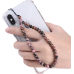 Rodonit Přívěsek na mobilní telefon proti ztrátě, z přírodního kamene korálek 6 mm / 28,5 cm