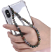 Achát Indický Přívěsek na mobilní telefon proti ztrátě, z přírodního kamene korálek 6 mm / 26,5 cm