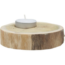 Svícen dřevěný na čajovou svíčku průměr cca 10 cm bez kůry