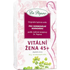 Dr. Popov Vitální žena 45+ bylinný čaj pro hormonální rovnováhu 20 nálevových sáčků 20 x 1,5 g