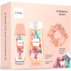 C-Thru Harmony Bliss parfémovaný deodorant sklo 75 ml + sprchový gel 250 ml + gumička do vlasů, dárková sada pro ženy