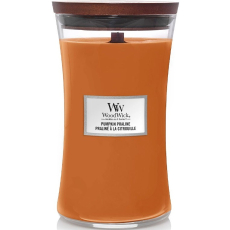 WoodWick Pumpkin Praline - Dýňová pochoutka vonná svíčka s dřevěným knotem a víčkem sklo velká 609 g